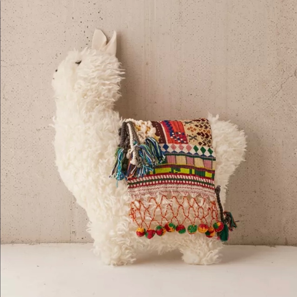 Urban outfitters furry llama pillow